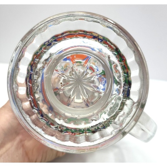 West Germany Beer Stein Glass w Pewter Lid‎ German Folk Dancing Couple Hearts - Picture 9 of 11